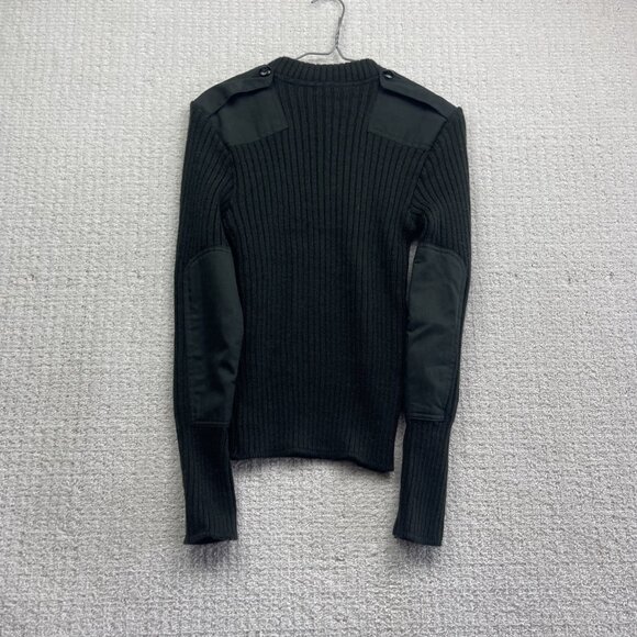 VTG 1983 Standard Knitting LTD Military Sweater Green Wool Pullover Patches Read - Picture 9 of 11